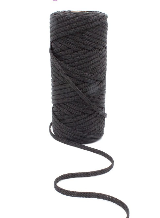 BOBBINY | Braided/Knitted Nylon Macrame PP Knot Thread and Beading Cord Rope | Black | 3mm,50Mtr. - Image 2